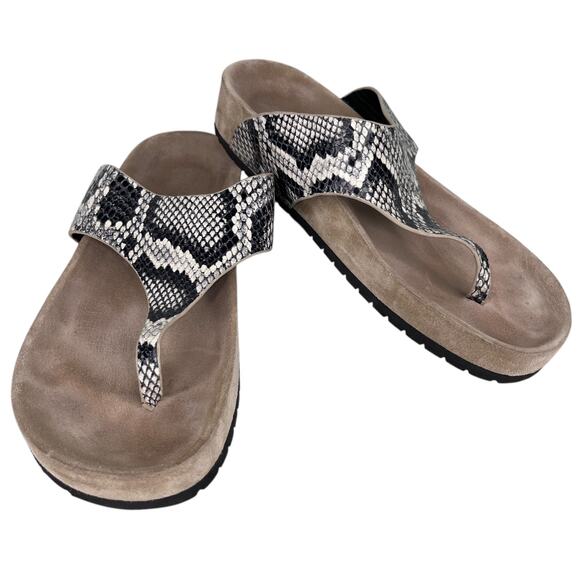 Vince Padma Thong Sandals Snake Embossed 7 Flip Flops - Picture 8 of 8